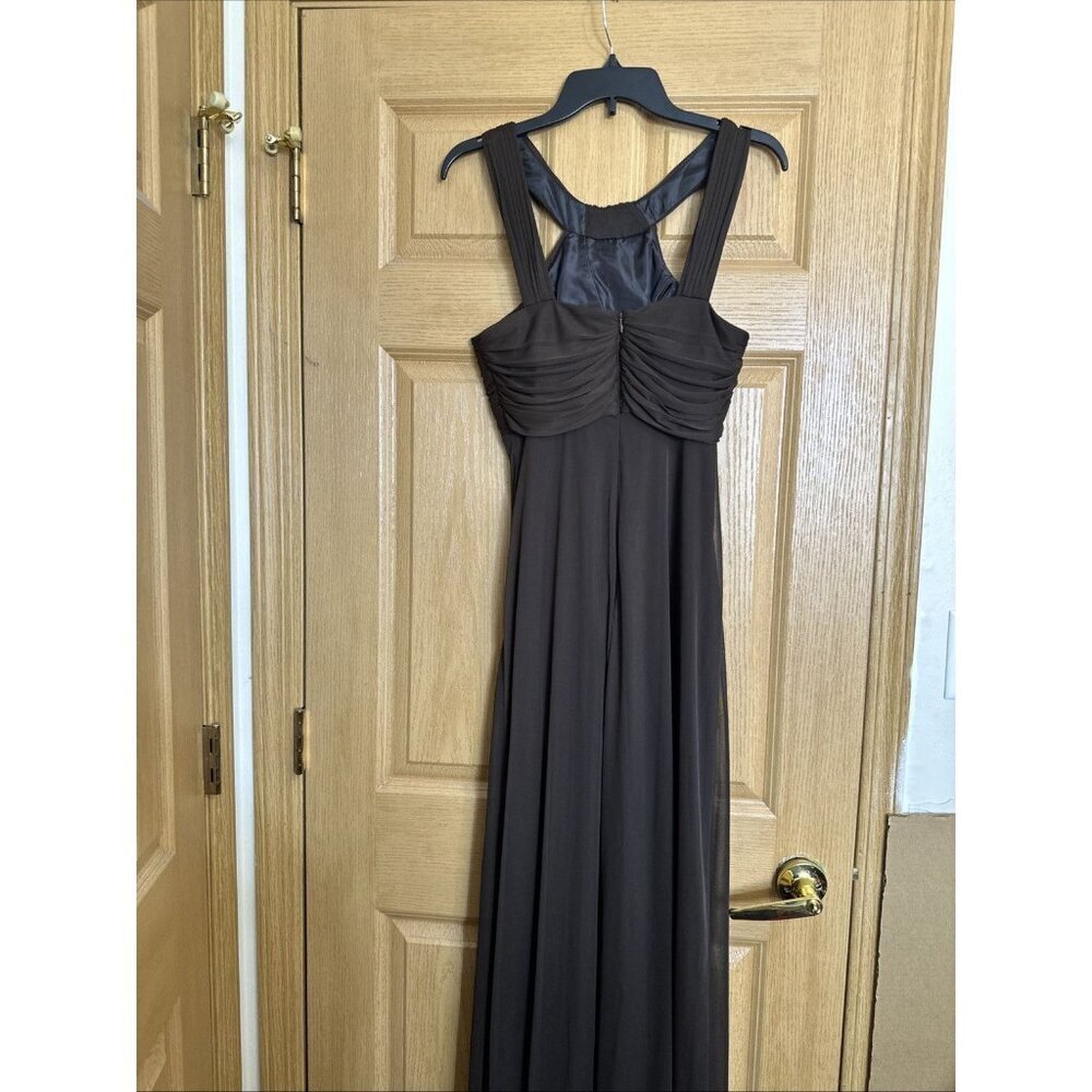 Alex Evenings Womens Brown Chiffon Formal Gown Size 8 - Picture 9 of 10